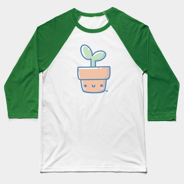 kawaii pot Baseball T-Shirt by Sugar Bubbles 